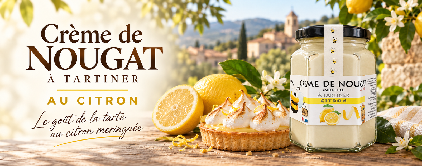 Bandeau Creme de nougat citron Mieldelice
