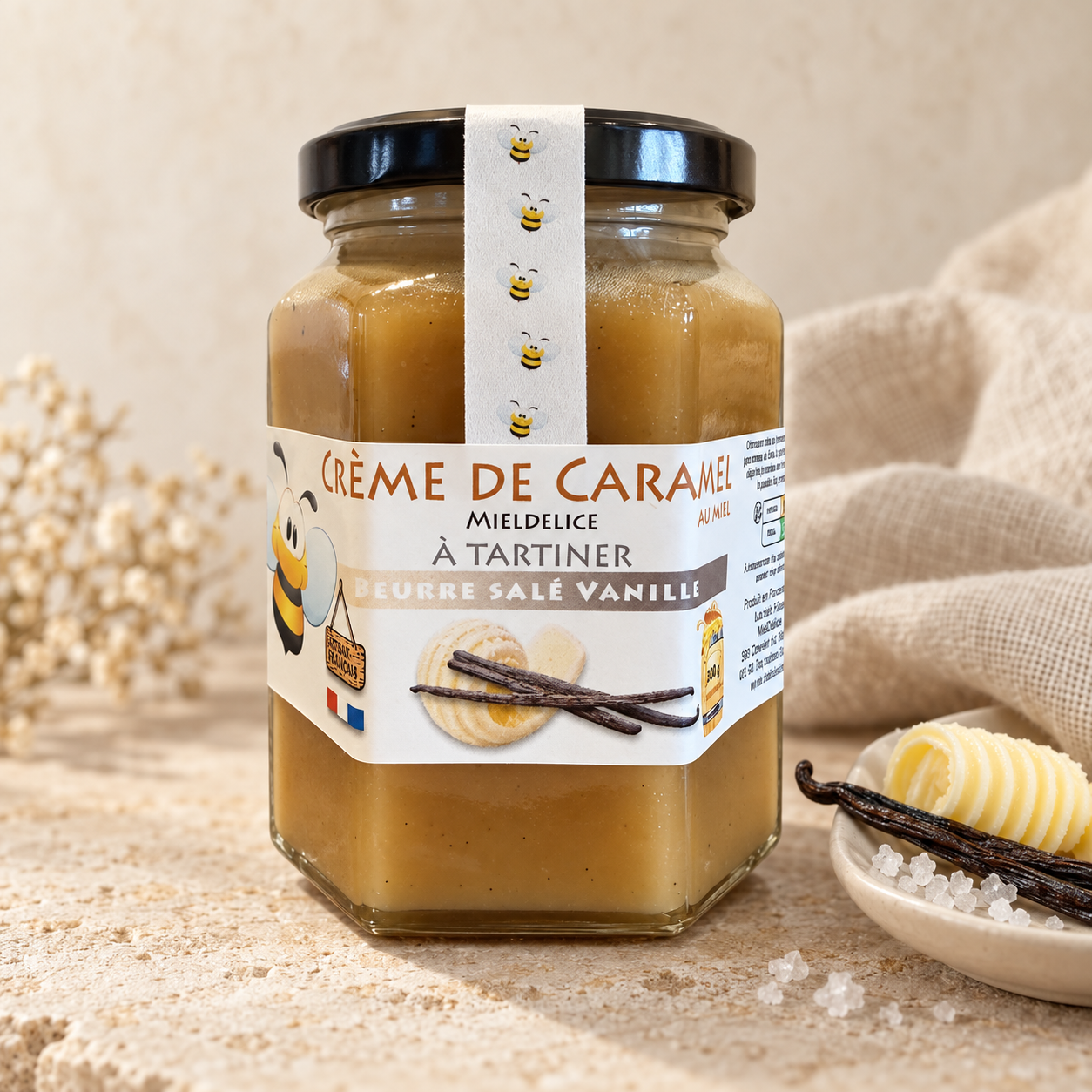 Creme de Caramel Beurre salé Vanille Mieldelice