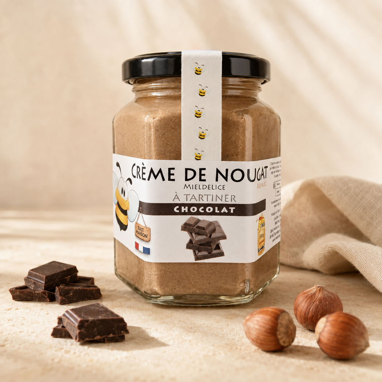 Crème de nougat Chocolat Mieldelice