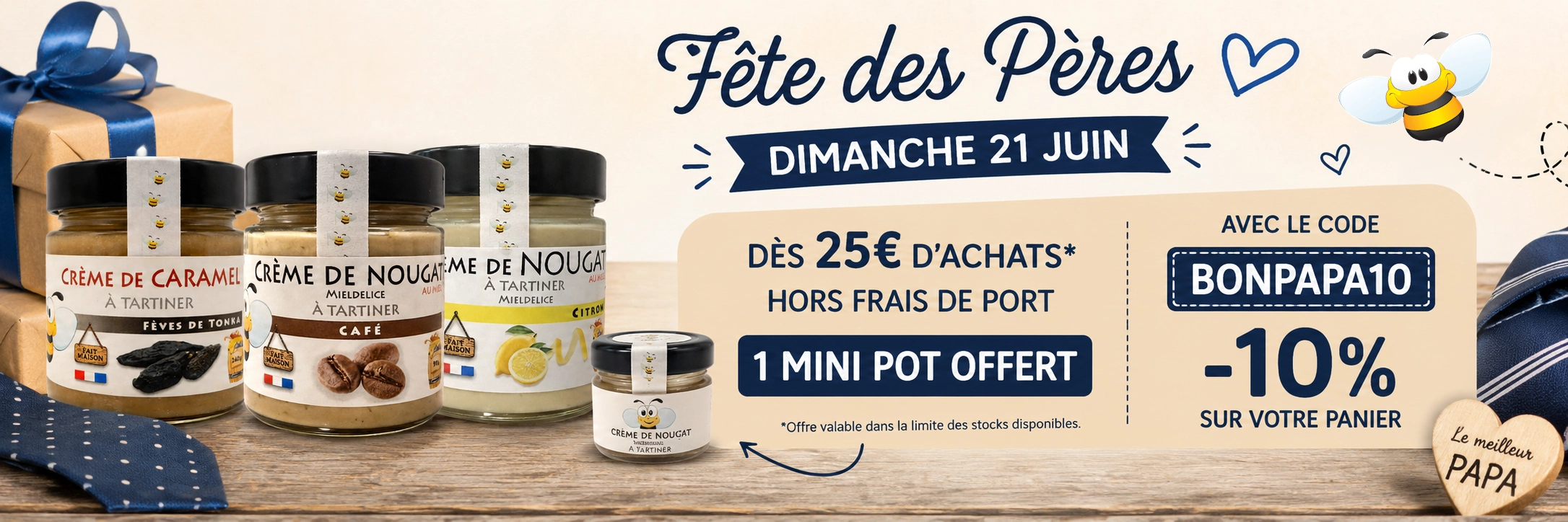 Crèmes de nougat fete des pères Mieldelice