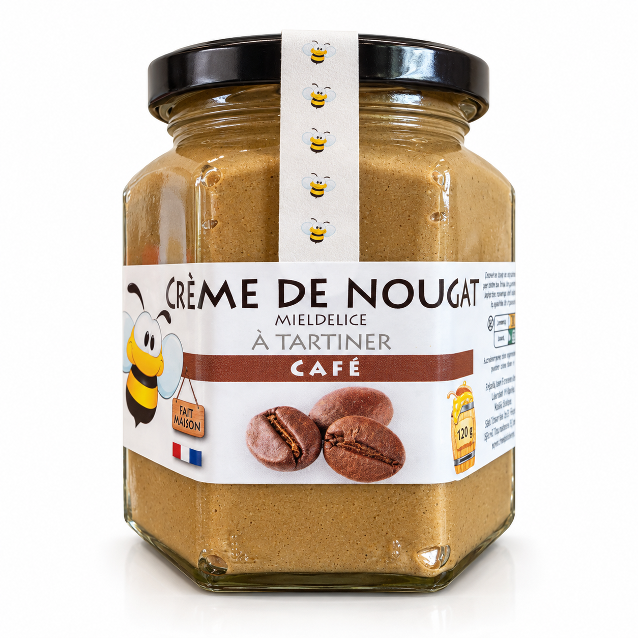 Pot de crème de nougat au café MielDelice