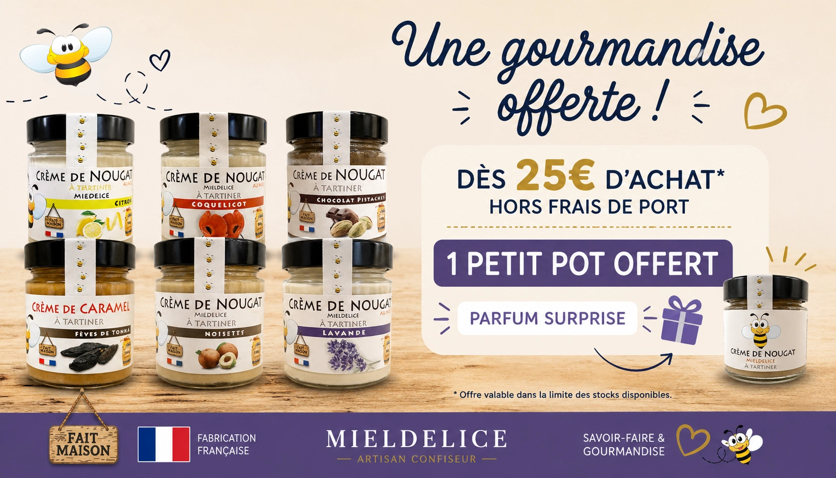 Bandeau petit pot offert Mieldelice