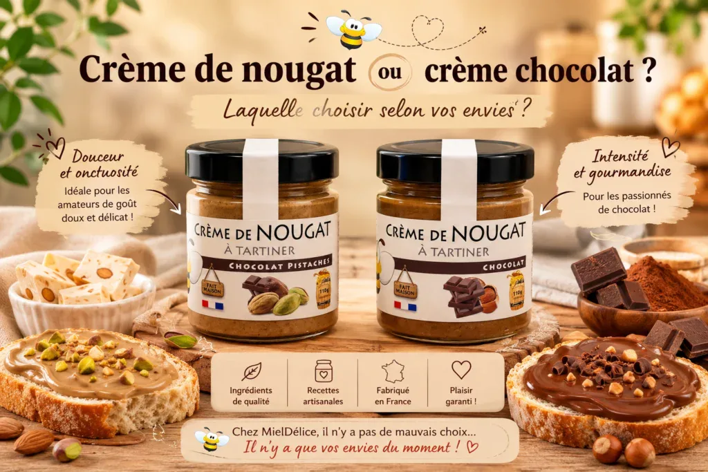 Creme de nougat ou creme chocolat Mieldelice