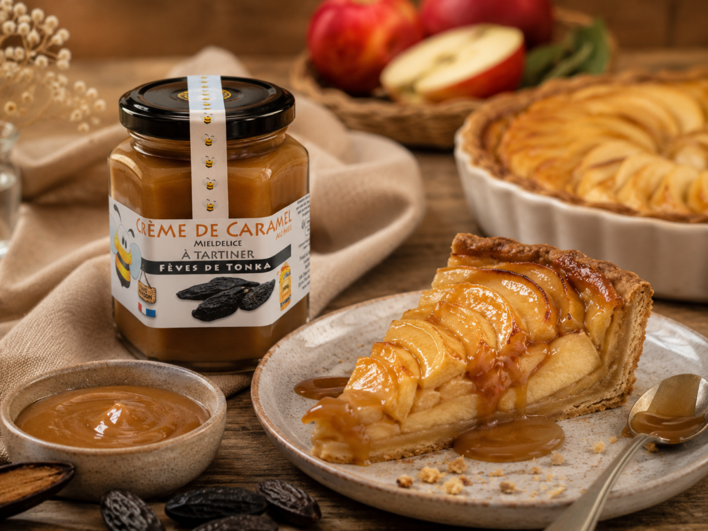 Recette tarte aux pommes et creme caramel MielDelice