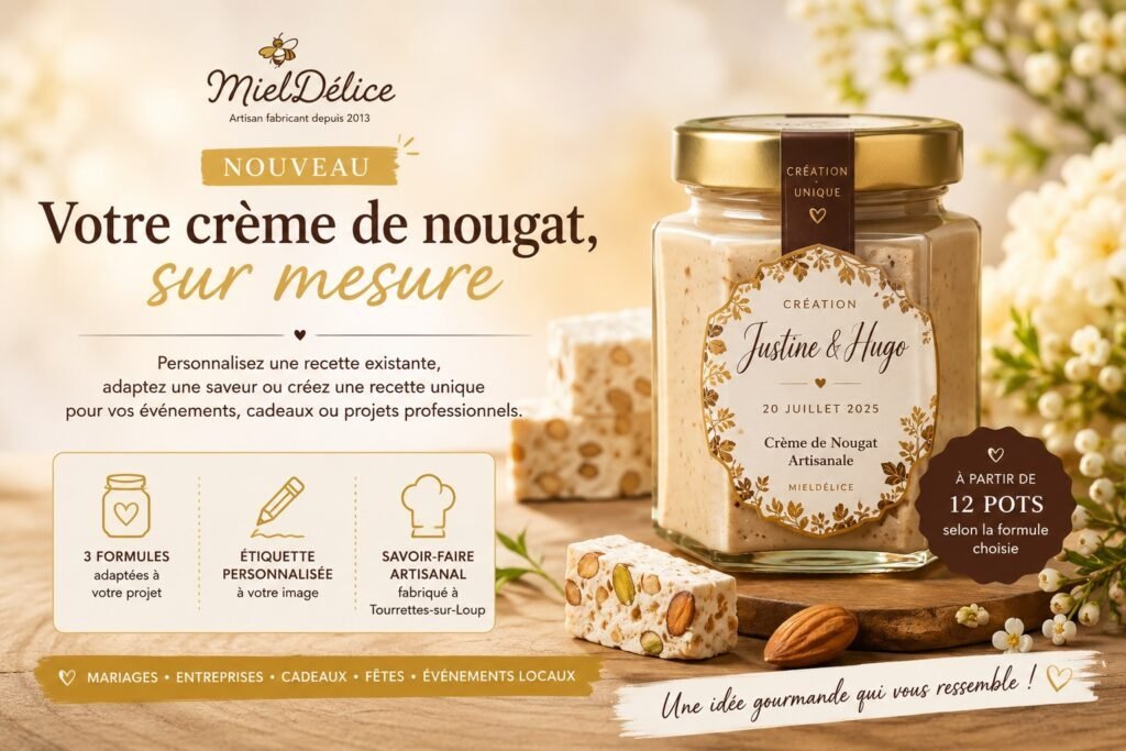 Creme de nougat sur mesure Mieldelice