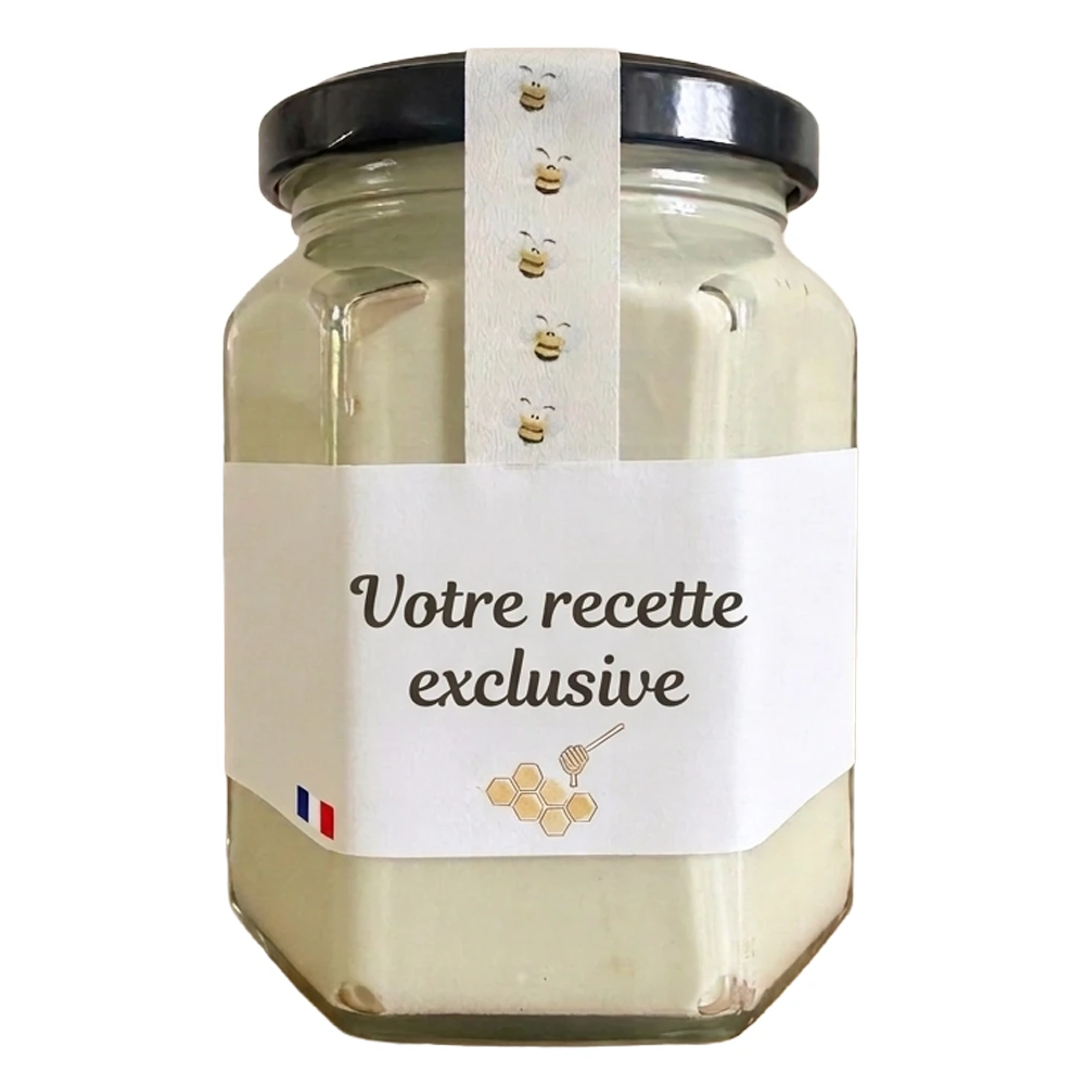 Pot hexagonal de crème de nougat MielDélice personnalisé